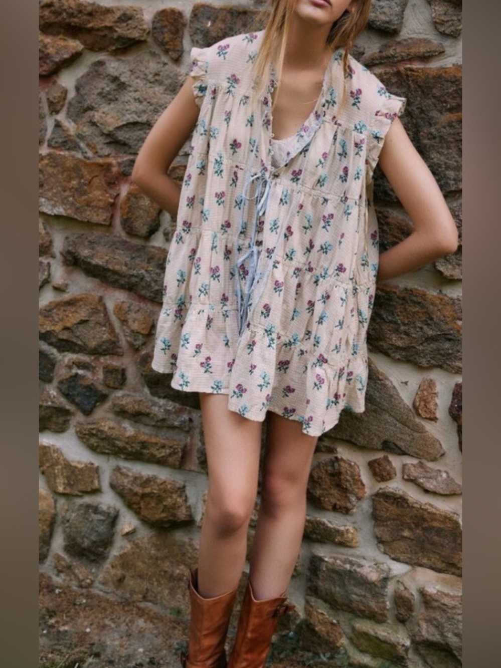 NWOT size Small Free People Sundown Floral Mini Dress